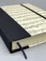 Preview: Bindung Lesebändchen Buch Leinenrücken Gummiband handgebunden Notizen schwarz Musik Noten